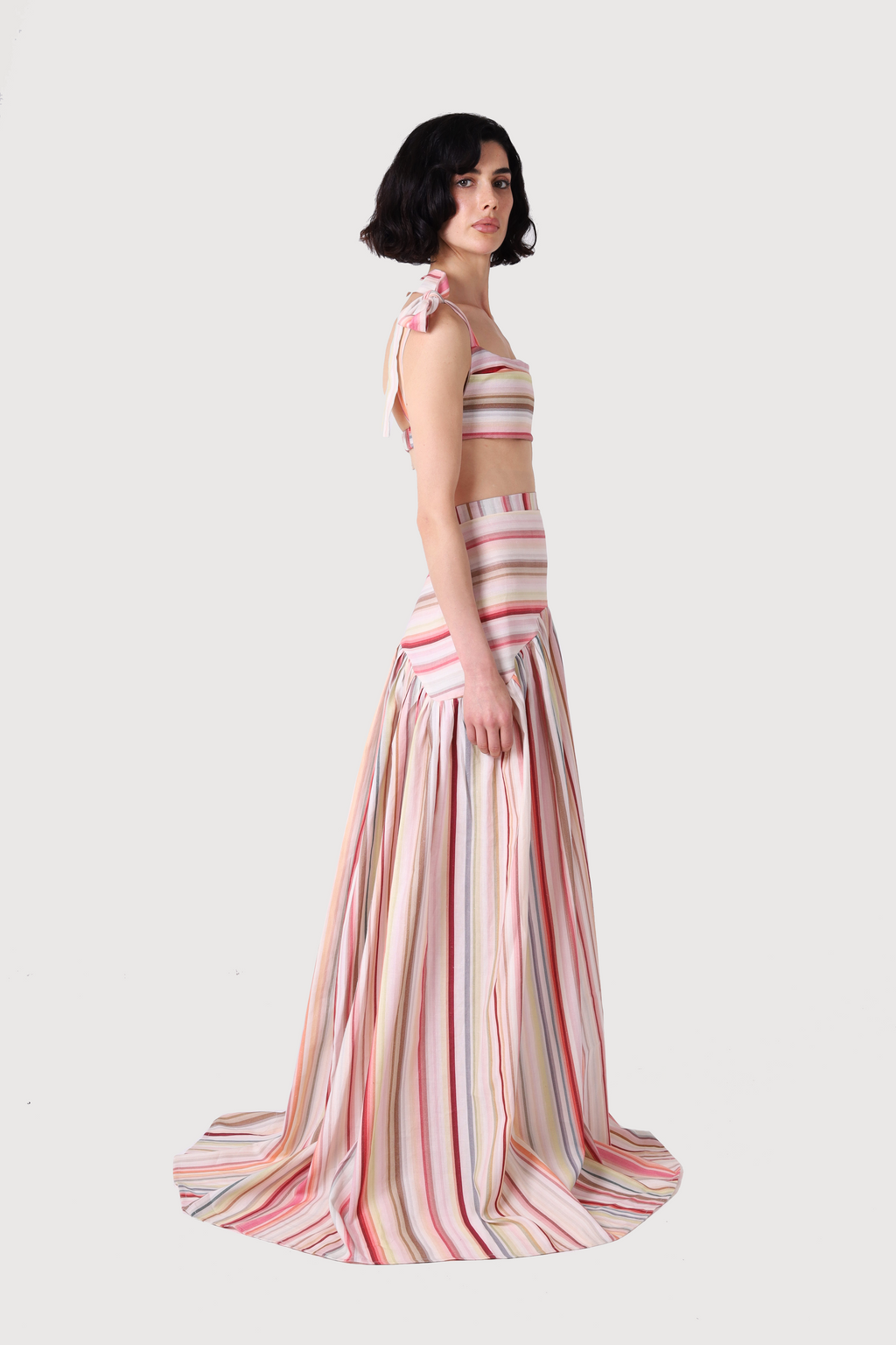 BLUSH LINEN CROPPED TOP