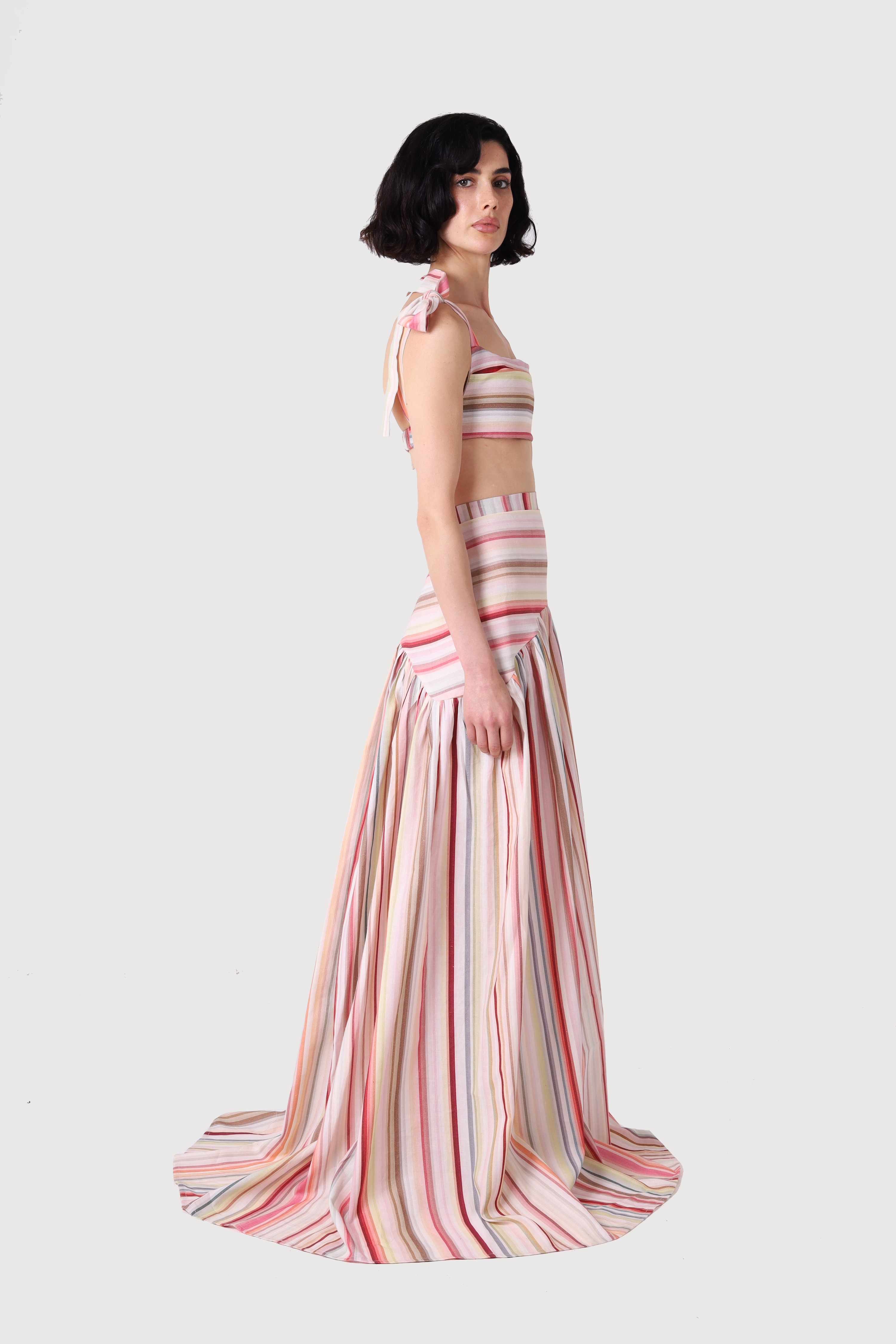 BLUSH LINEN CROPPED TOP