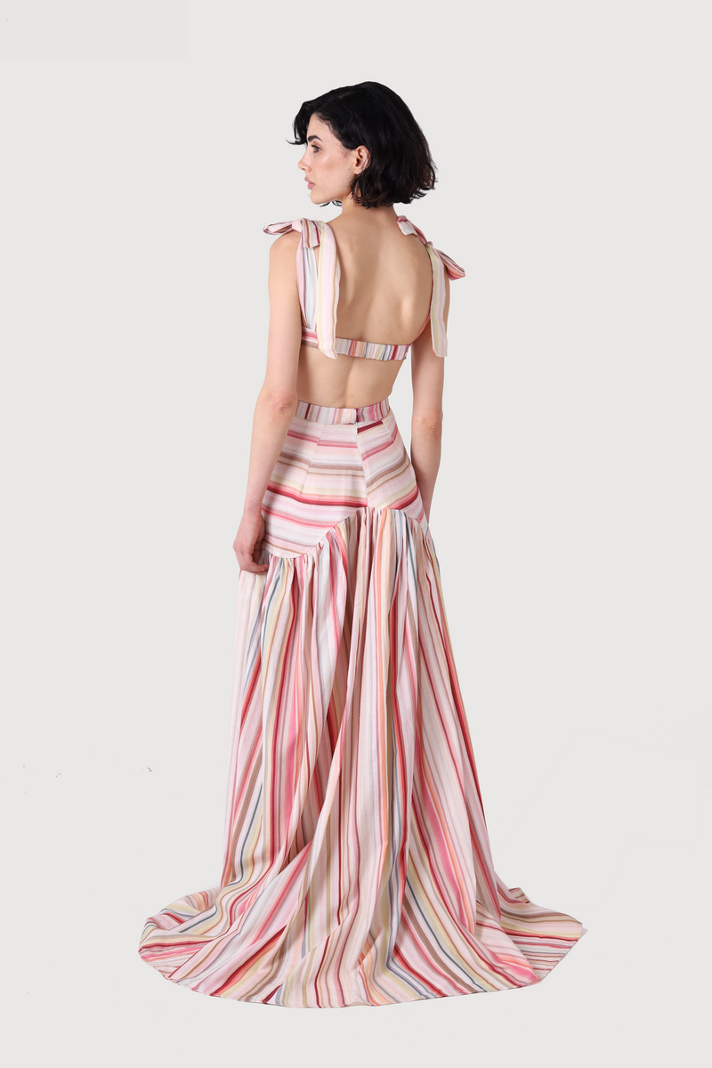BLUSH LINEN CROPPED TOP
