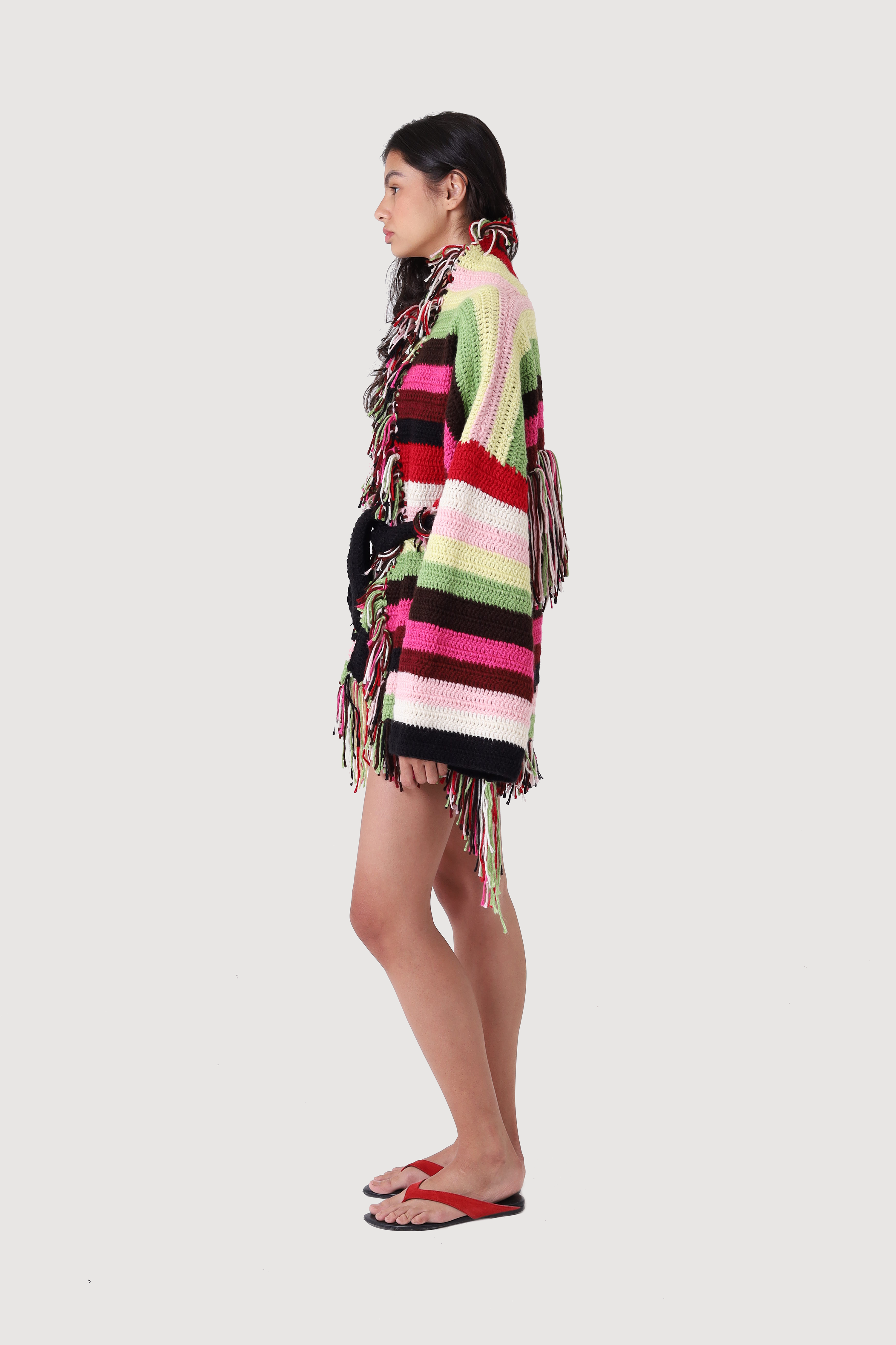 POUSSI WOOL KNIT CARDIGAN