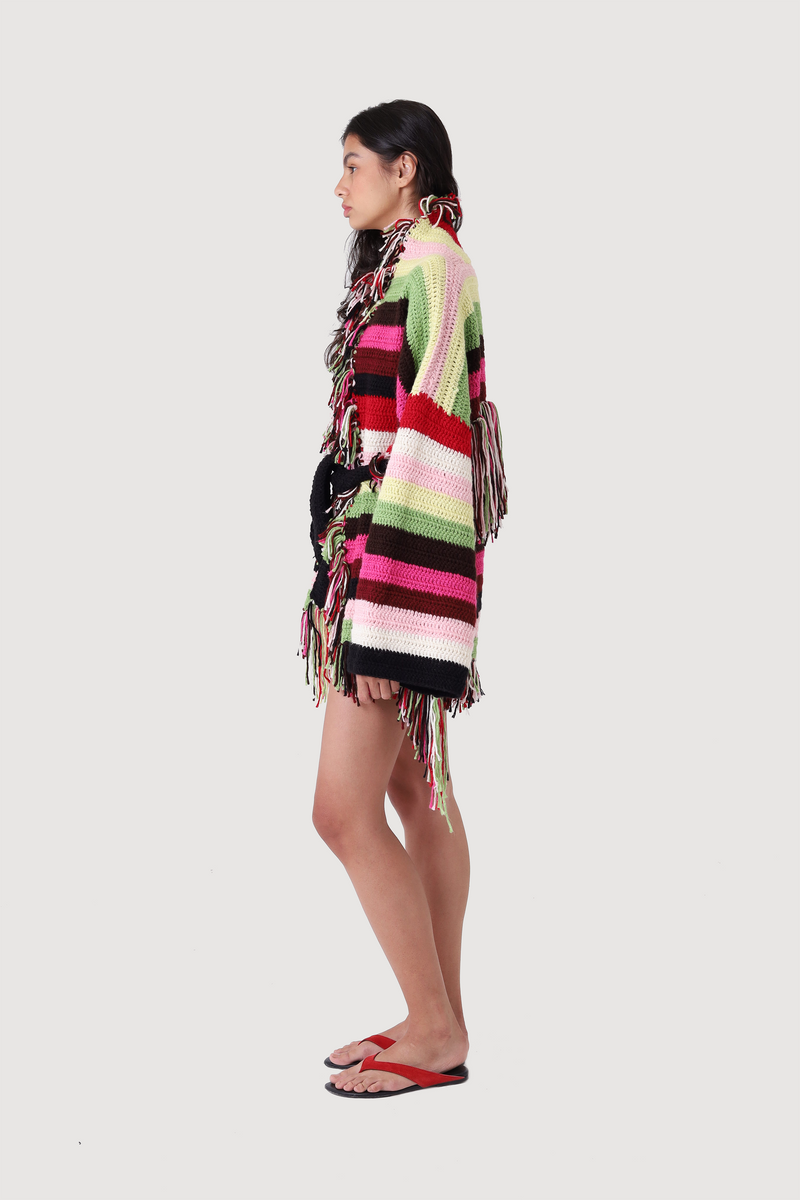 POUSSI WOOL KNIT CARDIGAN