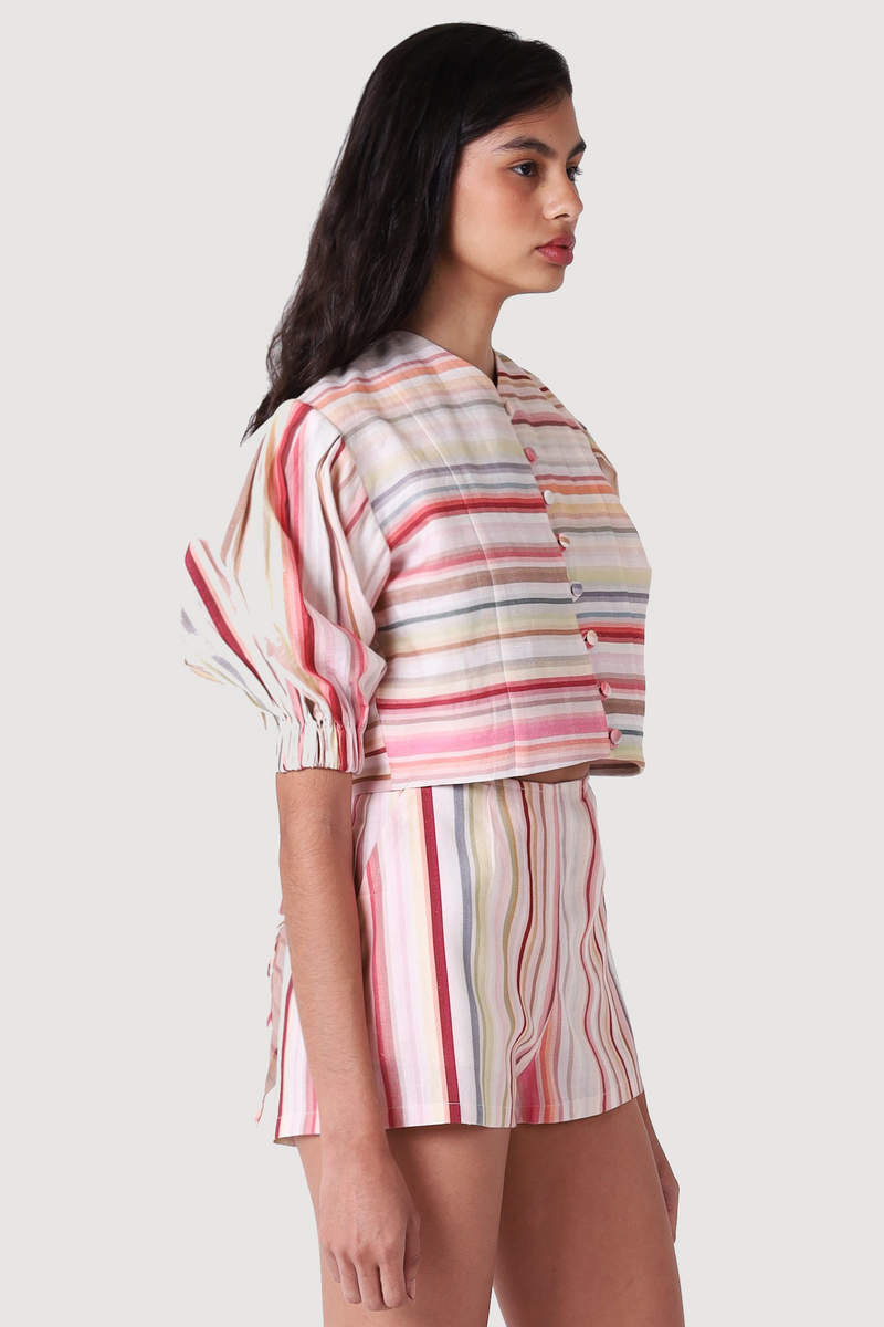 BLUSH LINEN SHORTS